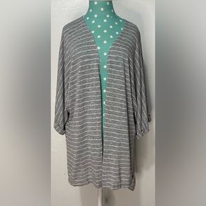 Soft Surroundings Gray and White Striped Cardigan Size M